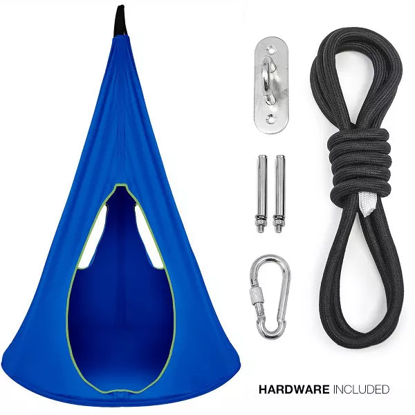 Blue Kids Nest Swing - Tree Tent Sensory Swing for Kids Indoor Outdoor Use