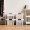 4pk Plastic Storage Container Bin Clear Pearl: Stackable Utility Totes