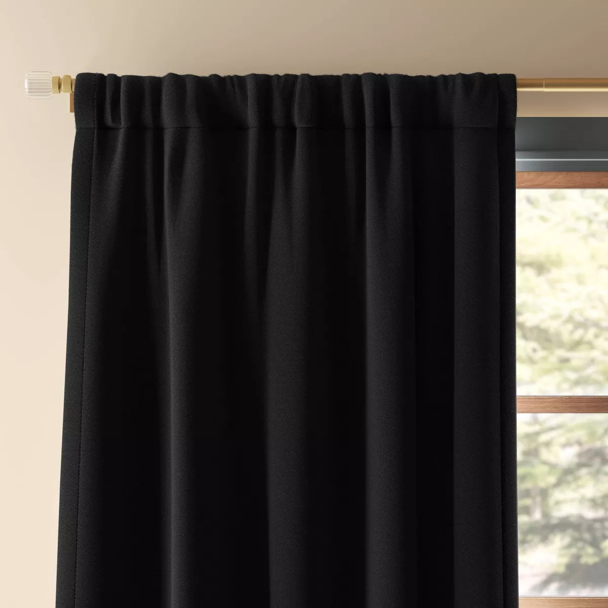 Blackout Henna Window Curtain Panel Black