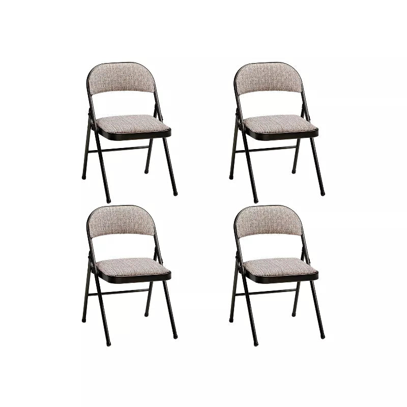 4-Pack of Sudden Comfort Deluxe Fabric Padded Folding Dinning Chairs Seat and Non Marring Leg Caps, Brown