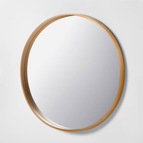 Round Wood Framed Wall Mirror, final cut