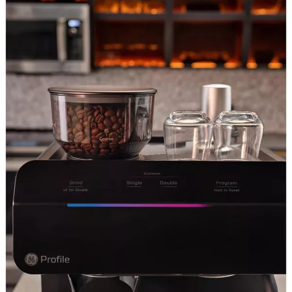 Profile Semi Automatic Stainless Steel Espresso Maker and Frother Black: Electric Coffee Machine, 10 Cup Capacity