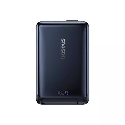 Nomos Qi2 Magnetic Power Bank with Built-In USB-C Cable - Black