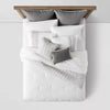 8pc Reversible Classic Stripe Comforter Set Gray/White - Queen