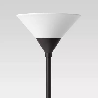 Torchiere Floor Lamp with Glass Shade