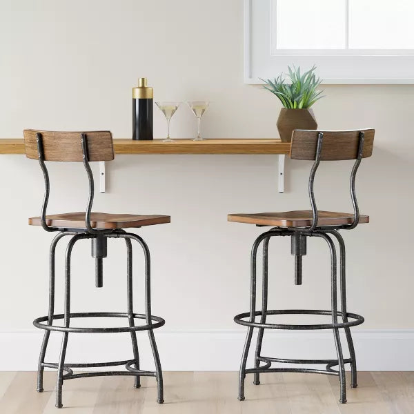 Woodsboro Adjustable Barstool Brown