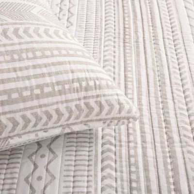 3pc Hygge Geo Reversible Cotton Quilt & Sham Set - King