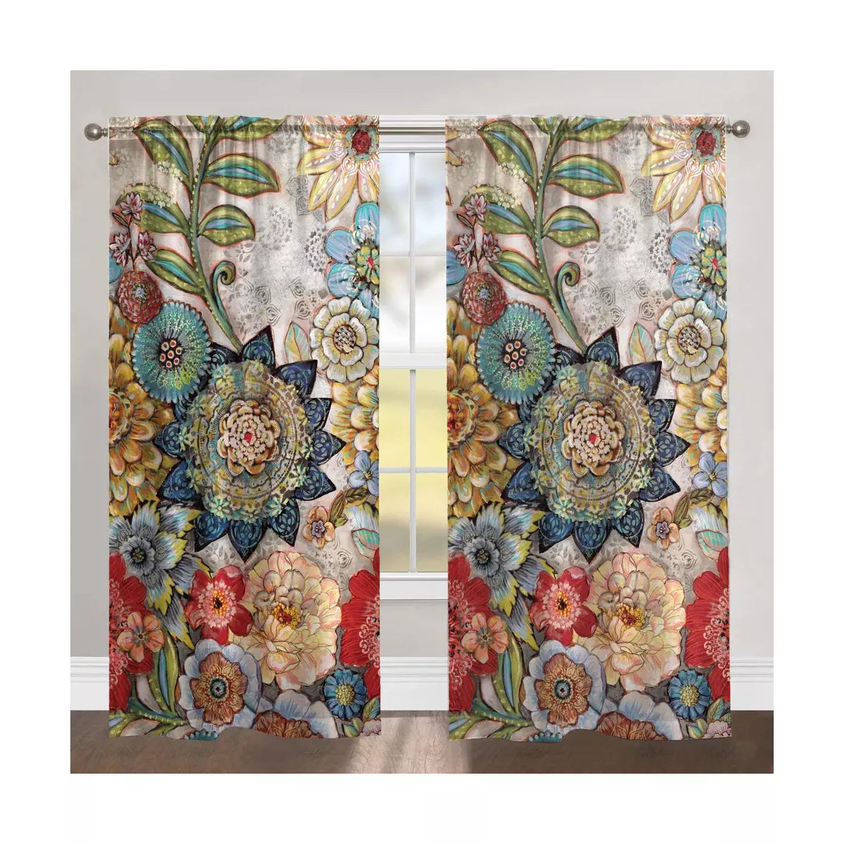 Boho Bouquet Room Darkening Window Panel