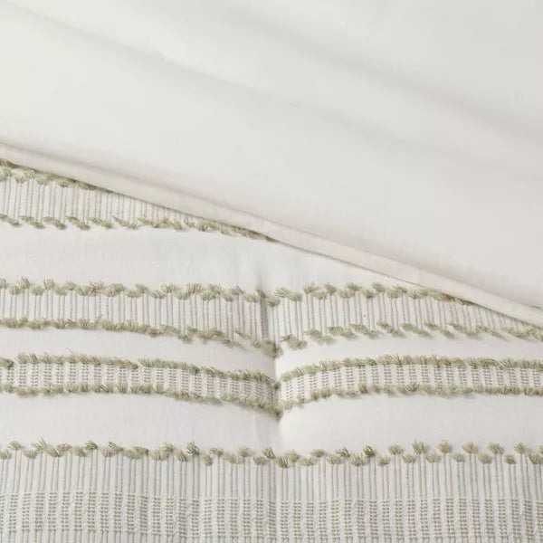 8pc Clipped Jacquard Stripe Comforter Bedding Set, King