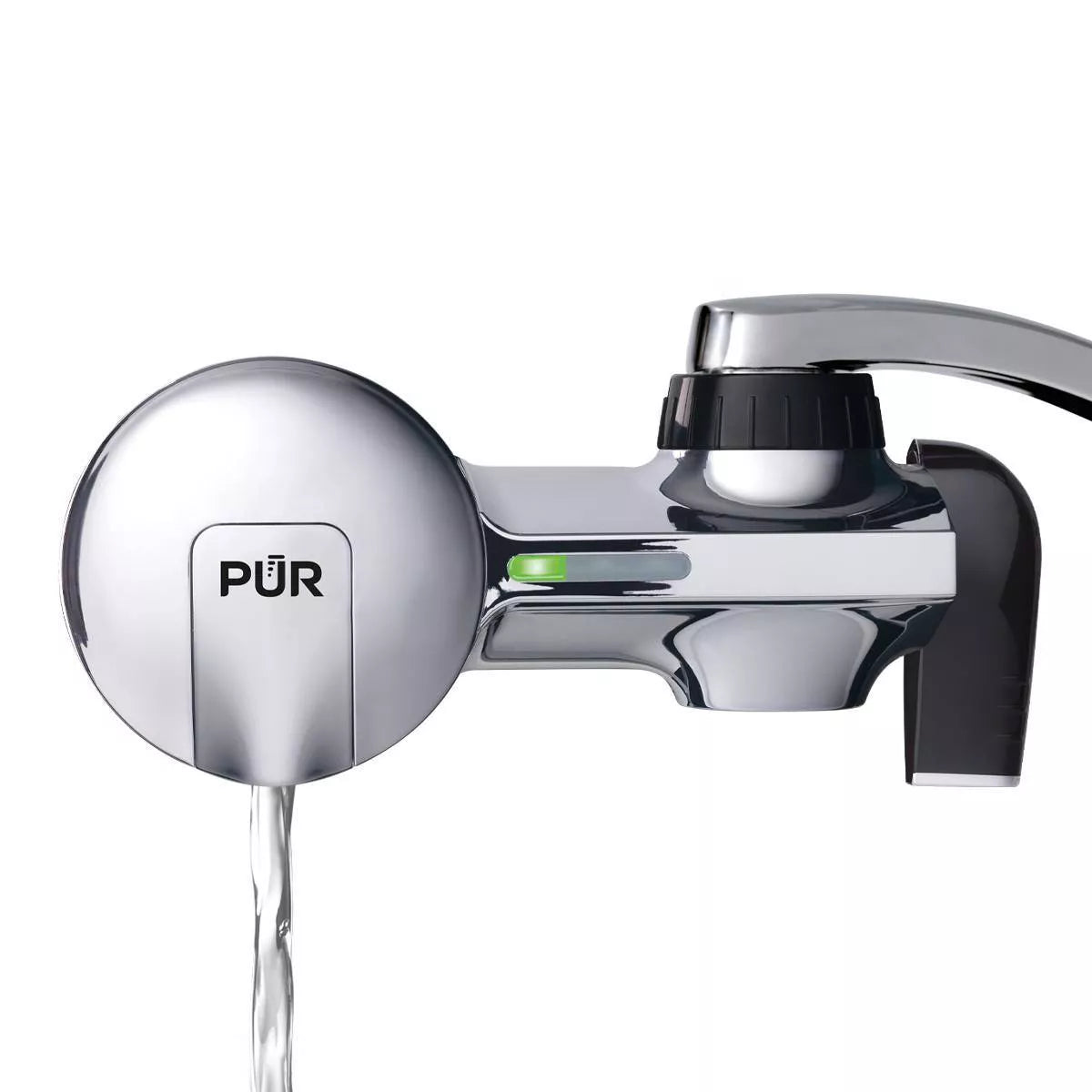 PLUS Faucet Horizontal Mount Water Filtration System Chrome: Best Sink Filter, Lead & Mercury Removal, Easy Install
