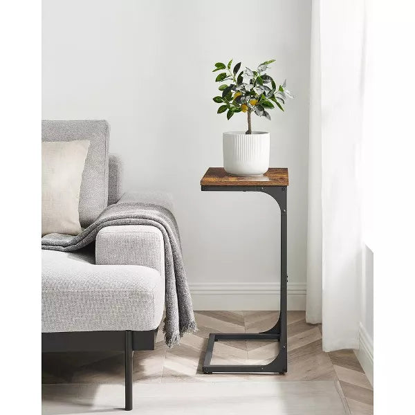 C-Shaped End Side Couch Small TV Tray Table