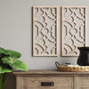 Set of 2 Wood Lattice Wall Hanging Brown - Elegant Decorative Panels