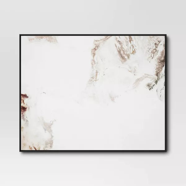 2pk Marble Framed Printed Canvases Black/Tan - Modern Abstract Digital Art, Polystyrene Frame