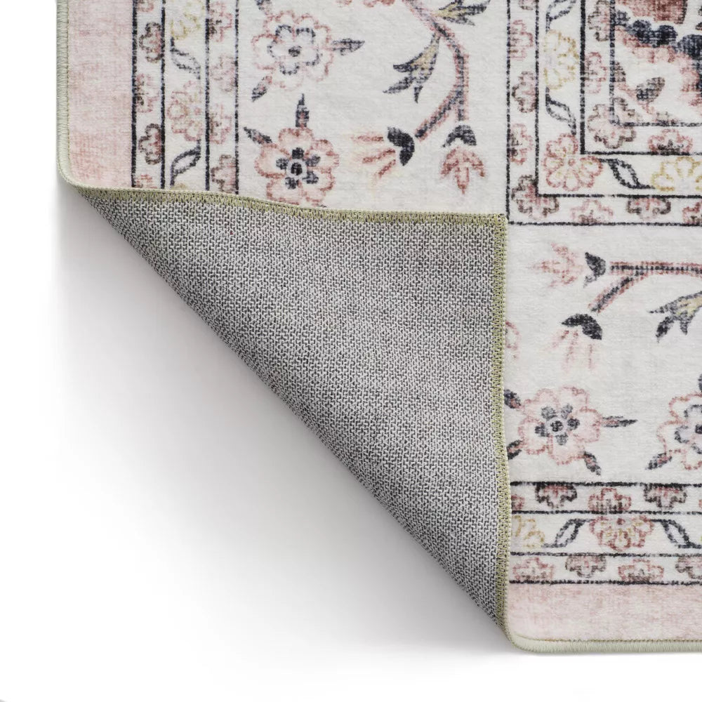 Pink Floral Washable Area Rug 8'x10', – Salvage & Co Indy