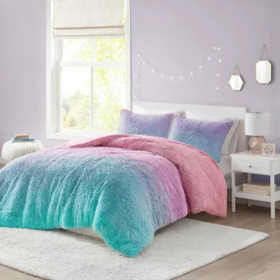 Evie Ombre Shaggy Faux Fur Kids' Duvet Cover ONLY - Twin/Twin XL