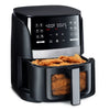 Digital Window Air Fryer with 12 Presets & Guided Cooking Black: Stainless Steel