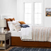 8pc Woven Stripe Comforter Bedding Set Blue/Orange/Off White - King