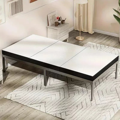 Three-fold memory foam mattress, washable cover, anti-slip base, white