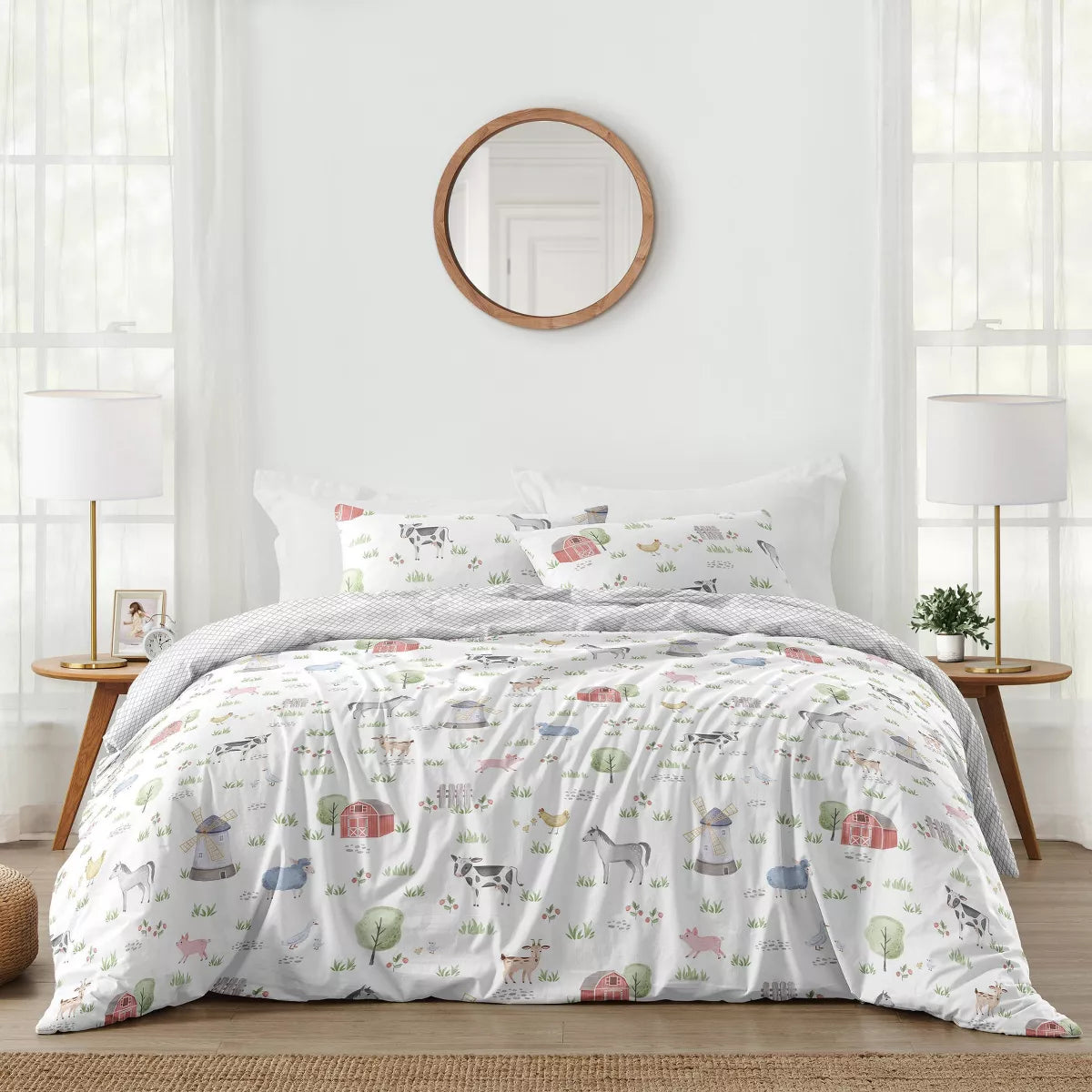 3pc On the Farm Animals Full/Queen Kids' Comforter Bedding Set