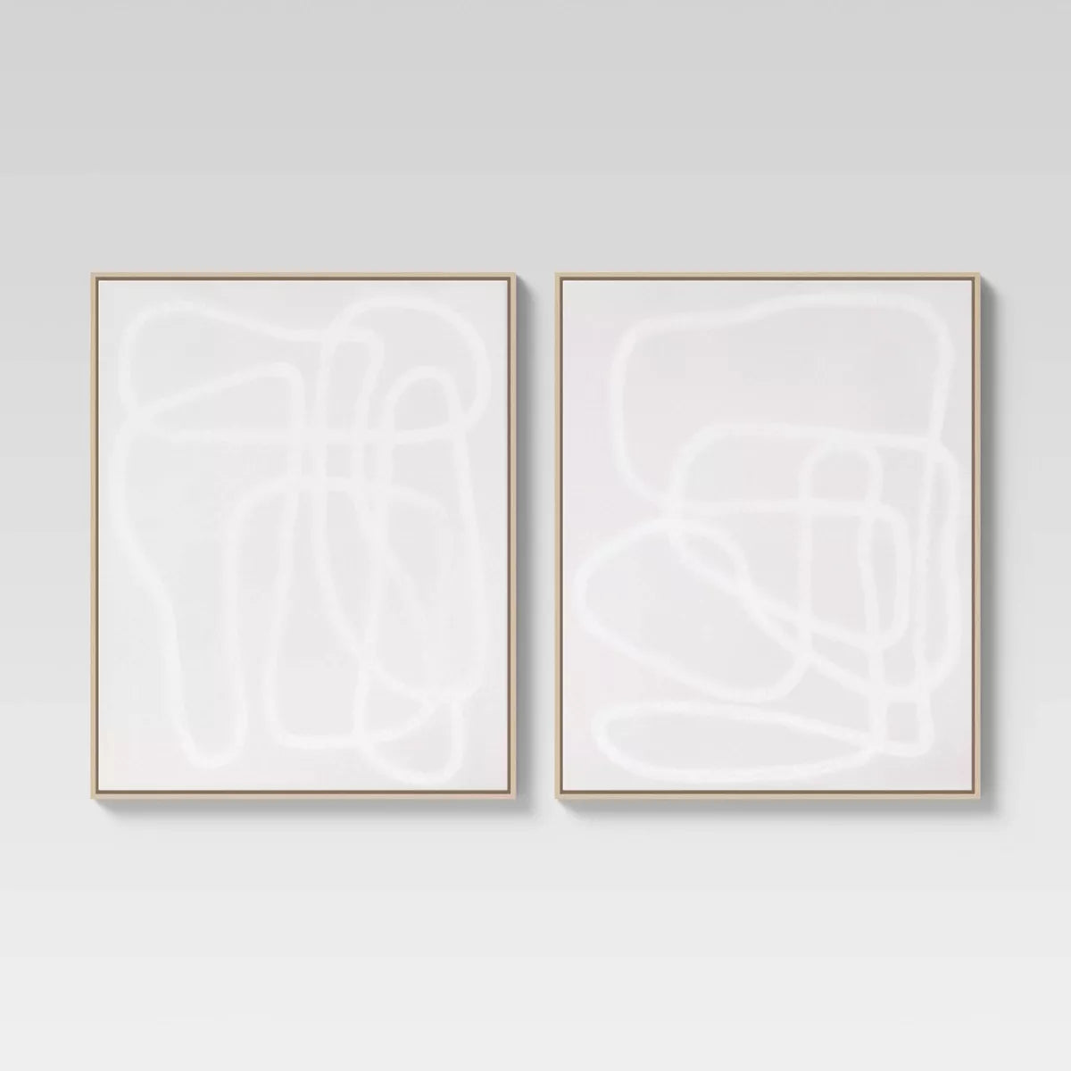 1 - Line Drawing Wall Canvas Gray/White