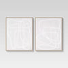 1 - Line Drawing Wall Canvas Gray/White