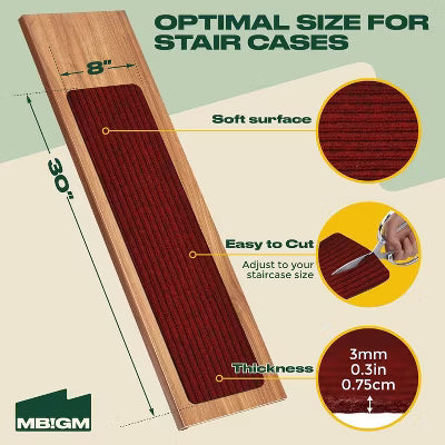 Non-Slip Carpet Stair Treads Non-Skid Safety Slip Resistant, 8" x 30"