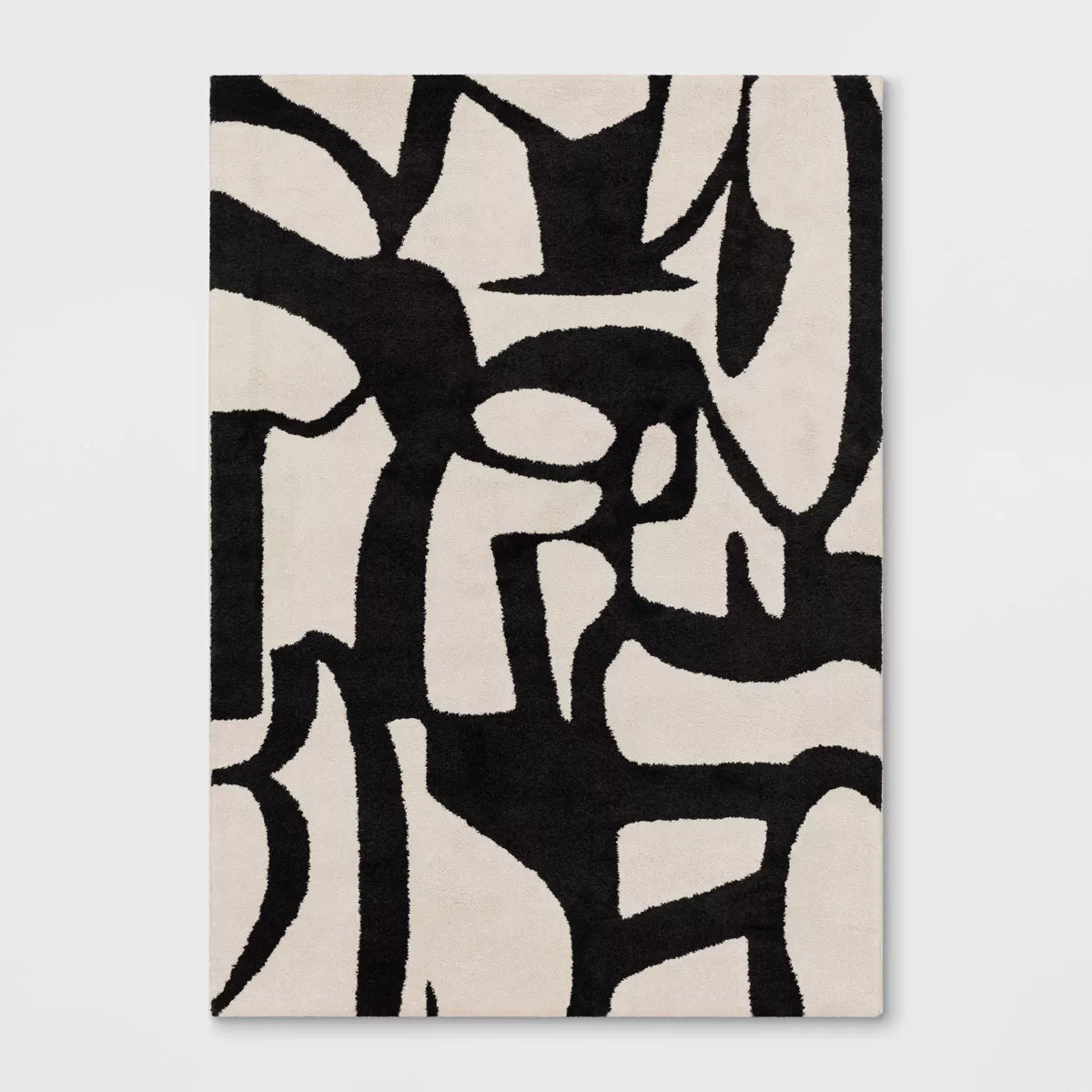Abstract Inkblot Rug Black/White