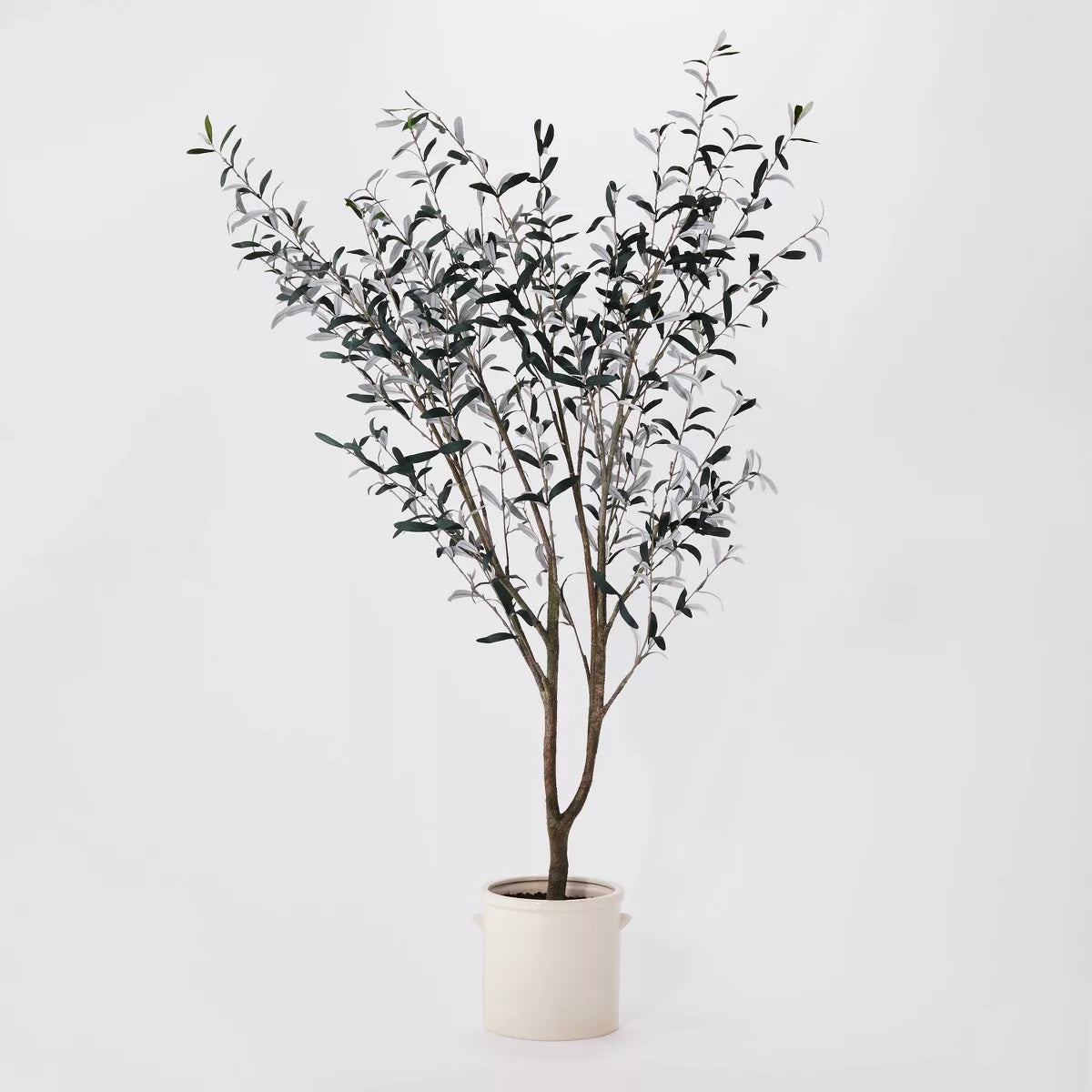 Artificial Olive Tree in Ceramic Pot - Indoor Faux Plant Decor, No Assembly Required