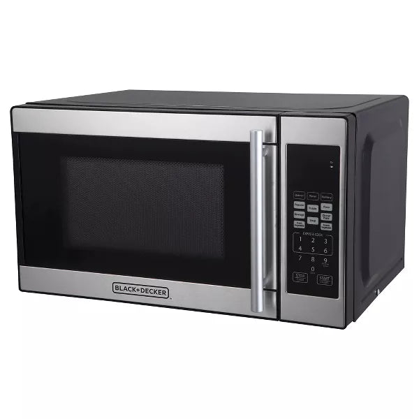 Microwave Oven - Black - Countertop, Small Dorm Microwave, Child Lock, 8 Programs