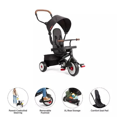 4-in-1 Stroll and Trike Riding Toy: Steel & Plastic