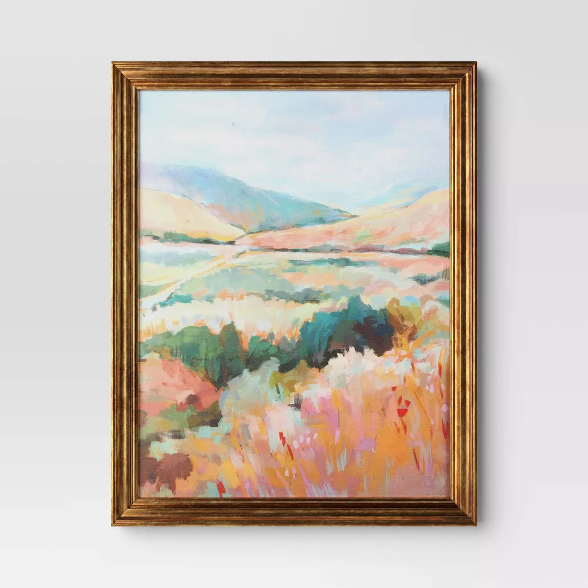 24"x30" Colorful Landscape Canvas Board Framed Art - Threshold™ SHOWROOM ITEM