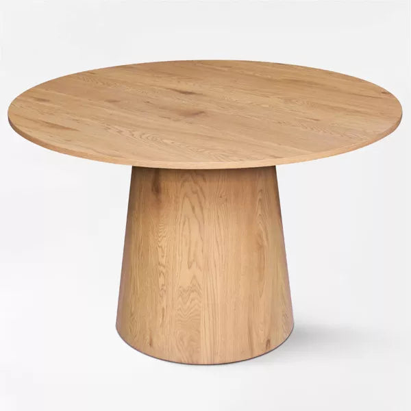 46" Grain Paper Round Top Pedestal Dining Table Natural base, White top 2 boxes