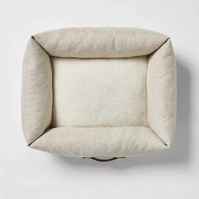 Neutral 4-Sided Bolster Dog Bed - Cream