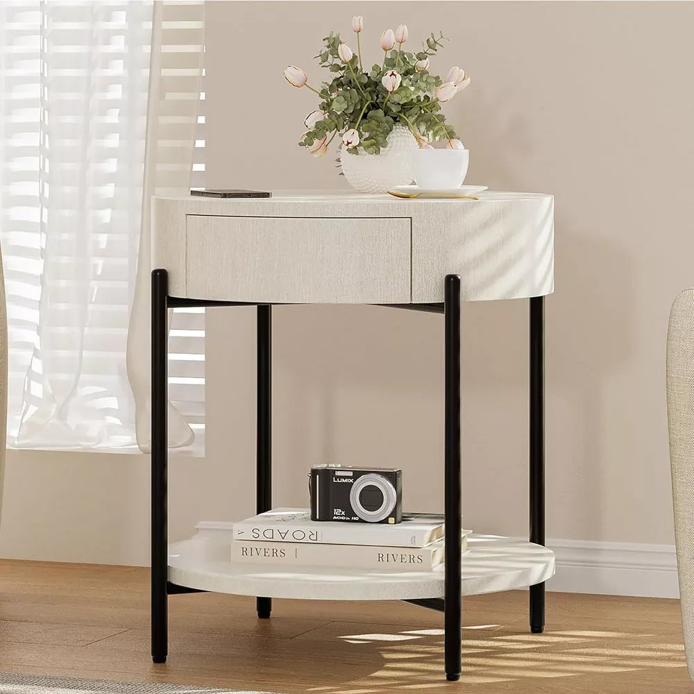 Round End Table Farmhouse Side Table SHOWROOM ITEM