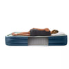 Elevated Pillow Rest Queen Air Mattress with Internal Pump - Off-White/Blue