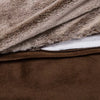 15lbs Faux Fur Weighted Blanket with Removable Cover Brown - Glass Bead Fill, Machine Washable