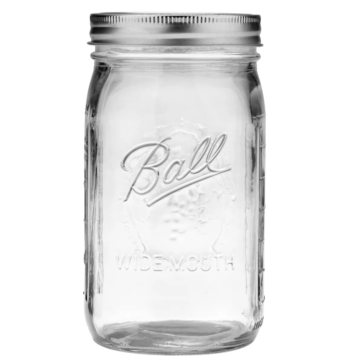 10pk Glass Wide Mouth Mason Jar with Lid and Band