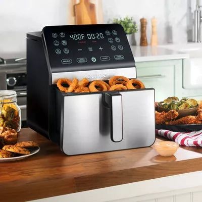 Digital Air Fryer, with 12 One-Touch Functions & Guided Cooking - Stainless Steel: Kitchen Appliance