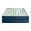 Elevated Pillow Rest Air Mattress with Internal Pump - Off-White/Blue - Queen