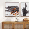 1-Piece Framed Canvas Black - Modern Style, Digital Abstract Art, Vertical Polystyrene Frame