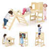 7-in-1 Toddler Climbing Toy Set with Reversible Ramp Convertible Step Stool Multi-colored/Natural