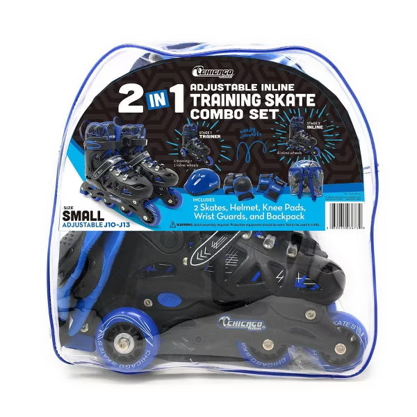 Training Kids' Roller Skate Combo Set - Black/Blue