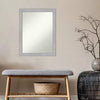 Non-Beveled Vista Brushed Nickel Narrow Wall Mirror: Modern Rectangle, Includes Mounting Hardware