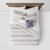 5pc Woven Diamond Stripe Comforter Set Cream/Black - King