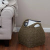 Basket with Handles Seagrass: Handwoven Round Storage, Brown Decorative Wicker