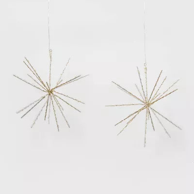 2pk Christmas LED Starburst Novelty Sculpture with 140 Warm White Twinkle Lights