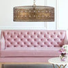 3-Light Bryar Chandelier Brass/Crystal - River of Goods: UL Listed, Adjustable Height, Metal & Crystal Drum
