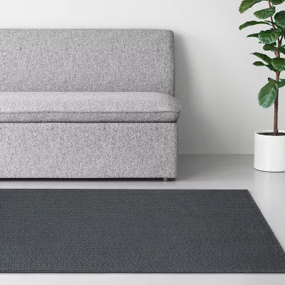 Washable Solid Machine Tufted Rug - 4'x5'6"