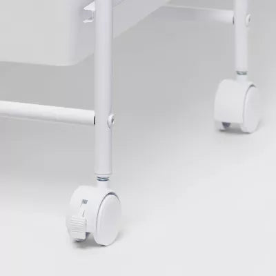 4 Drawer Storage Cart - Rolling Utility Cart, Powder-Coated Steel & Polypropylene, White, School Supplies Storage