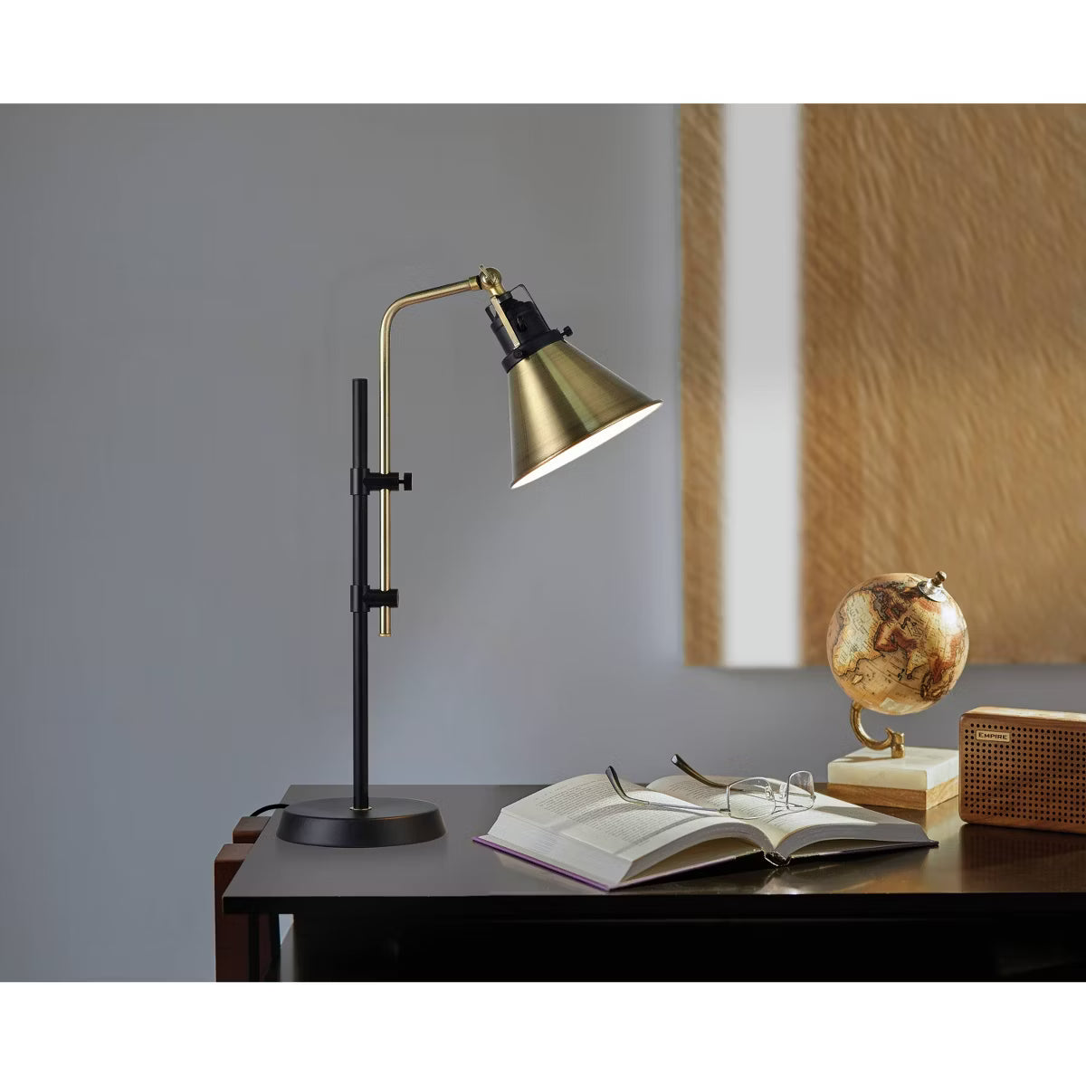 Black Metal Adjustable Lamp with Bronze Finish-SHOWROOM ITEM